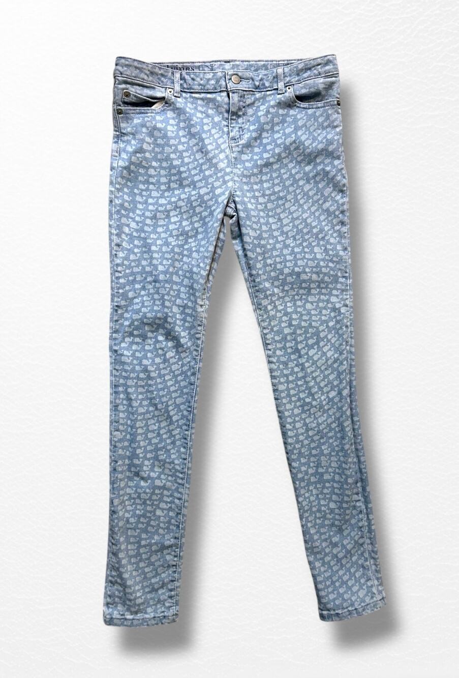 Vineyard Vines Girls’ Saylor Whale Print Jeans, Size 16